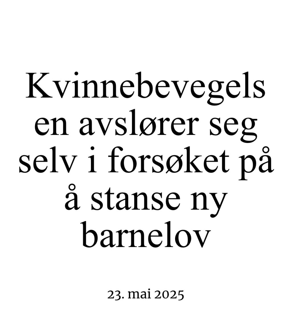 Kvinnebevegelsen avslører seg selv i forsøket på å stanse ny&nbsp;barnelov